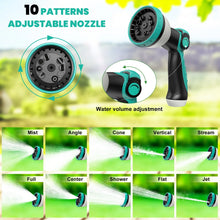 Load image into Gallery viewer, AUOSHI Retractable Garden Hose Reel 1/2" 100ft Automatic Hose Reel with 10 Function Sprayer Nozzle Wall Mount 180 Deg Swivel Bracket Hose Reel