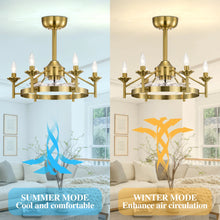 Load image into Gallery viewer, Maxax Candlestick Ceiling Fan with Light, 21" White Vintage Ceiling Fan with Remote Control, 6 Speeds Reversible Timing Ceiling Fan
