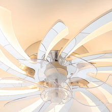 Load image into Gallery viewer, Garwarm Dimmable Ceiling Fan with Light and Remote Control, 27" Small Flush Mounted Ceiling Fan