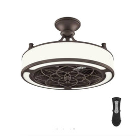 Home Decorators Collection Windara 22 in. LED Indoor/Covered Outdoor Bronze Ceiling Fan with Light Kit and Remote Control