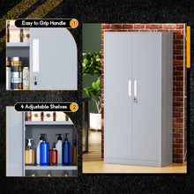 Load image into Gallery viewer, SOLAURA 71" Metal Garage Storage Cabinet with Locking Doors and Adjustable Shelves for Home, Office(Black)