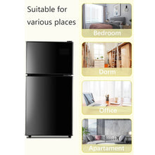 Load image into Gallery viewer, 3.5 Cu.ft Mini Fridge Freezer, 2 Door Small Refrigerator, 7 Level Adjustable Thermostat Freezer Fridge for Living Room, Kitchen and Apartment, Sivelr