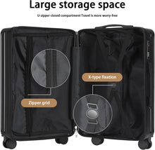 Load image into Gallery viewer, 20 in Carry on Luggage with Cup Holder &amp; USB Port, Airline Approved TSA - Locked Luggage, Lightweight PC Material Travel Suitcase