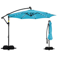 Load image into Gallery viewer, Tangkula 10ft Solar Patio Umbrella with Base Included