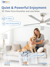 Load image into Gallery viewer, Zardon 52 in Black Ceiling Fan with LED Light and Remote, Downrod 6-Speed and Quiet Reversible DC Motor for Bedroom, Living Room, Indoor
