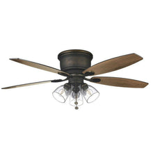 Load image into Gallery viewer, Hampton Bay Stoneridge 52 in. Indoor/Outdoor LED Matte Black Hugger Ceiling Fan with Light Kit Included 52904