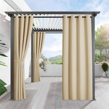 Load image into Gallery viewer, RYB Home Outdoor Blackout Curtain - Pergola Curtain Shade Indoor Outdoor D��cor, Grommet Top Water &amp; Wind Repellent for Patio/Gazebo/Deck, 1 Panel