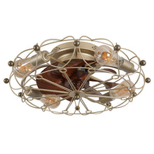 Load image into Gallery viewer, Industrial Cage Ceiling Fan - Low - Profile 7 - Blade Fan with Remote &amp; Light - Modern Rustic Cooling for Small Spaces