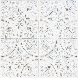 RoomMates Peel and Stick Tile Backsplash White Tin