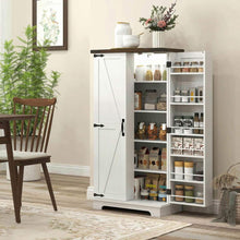 Load image into Gallery viewer, Spaco 17-Tier Kitchen Small Pantry Cabinet with 2 Doors and 6 Adjustable Shelves, Cabinet Pantry, Freestanding 5-Tier Shelving Pantries