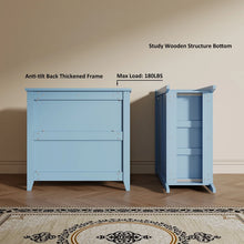 Load image into Gallery viewer, 6 Drawer Dresser, Light Blue Elegant Chest of Drawers, Large Cabinet with Storage, Rustic Wood Chest of Drawers for Bedroom, Living Room, Hallway