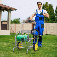 Load image into Gallery viewer, Garden Hose Reel Cart Holds 230FT of 5/8" Hose, Heavy - Duty Hose Cart with 2 Wheels &amp; Storage Basket, Portable Water Hose Organizer for Yard