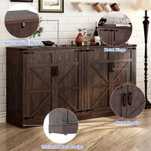 Load image into Gallery viewer, 71" Tall Farmhouse Kitchen Pantry Cabinet, 5 Layers Storage Cabinet with Adjustable Shelves, Farmhouse Pantry Cabinet with 4 Barn Doors