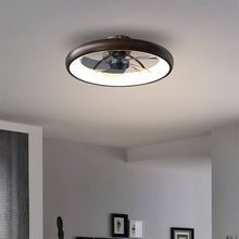 Load image into Gallery viewer, CIKASS Ceiling Fan with Lights Dimmable LED Reversible Blades Timing with Remote Control, 5 Invisible Blades Semi Flush Mount Low Profile Fan