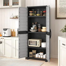 Load image into Gallery viewer, 68" Lockable Plastic Storage Cabinet with 3 Adjustable Shelves, Vertical Shelving Unit Utility Garage Organizer for Basement, Laundry Room &amp; Mudroom