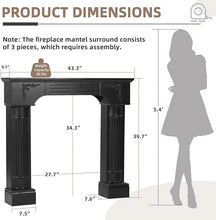 Load image into Gallery viewer, EPICOZY 43.3" Fireplace Mantel, Freestanding Fireplace Surround with Leg for Electric Fireplaces, MDF Mantel Surround with Shelf