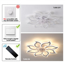 Load image into Gallery viewer, Garwarm Dimmable Ceiling Fan with Light and Remote Control, 27" Small Flush Mounted Ceiling Fan