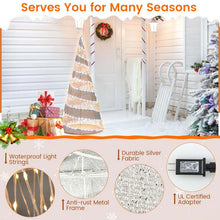 Load image into Gallery viewer, 5 FT Pre - lit Christmas Cone Tree, Artificial Spiral Conic Tree with 300 Warm White &amp; 250 Cold White LED Lights, Xmas Holiday Decor for Home Party