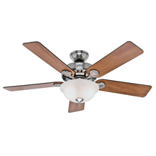 Load image into Gallery viewer, Hunter Pro's Best Five Minute 52" Ceiling Fan with Light - Brushed Nickel - Chestnut/Blackened Rosewood Blades
