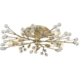 Possini Euro Design Ceiling Light Semi Flush Mount Fixture LED Brass 27 1/2