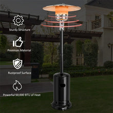 Load image into Gallery viewer, 50,000 BTU Propane Patio Heater, Standing Stainless Steel Outdoor Heater with Wheels, Triple Protection, CSA Certified for Deck &amp; Commercial