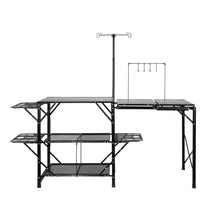 Load image into Gallery viewer, Camping Kitchen Table Folding Portable Cook Station Tables Shelves &amp;A Sink
