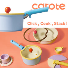 Load image into Gallery viewer, Carote 20 Pcs Ceramic Nonstick Cookware Set, Pots and Pans Set with Detachable Handles, Oven/Dishwasher Safe, Stackable Kitchen Cooking Set, Colorful