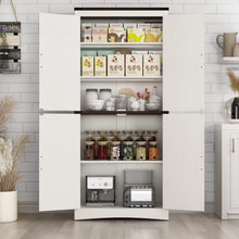 Load image into Gallery viewer, 71" Tall Farmhouse Kitchen Pantry Cabinet, 5 Layers Storage Cabinet with Adjustable Shelves, Farmhouse Pantry Cabinet with 4 Barn Doors