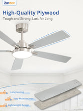 Load image into Gallery viewer, Zardon 52 in Black Ceiling Fan with LED Light and Remote, Downrod 6-Speed and Quiet Reversible DC Motor for Bedroom, Living Room, Indoor