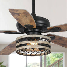 Load image into Gallery viewer, 52" Farmhouse Wood 5 - Blade LED Ceiling Fan with Remote