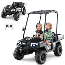Load image into Gallery viewer, 24V 4WD 2-Seater Kids Golf Cart with Sun Shade, Storage Trunk &amp; Remote Control, LED Lights, Electric Ride on Toy Car for Boys Girls Ages 3+