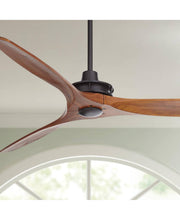 Load image into Gallery viewer, Casa Vieja 52" Windspun Rustic Farmhouse 3 Blade Indoor Ceiling Fan with Remote Control Matte Black Walnut Solid Wood for Living Kitchen House