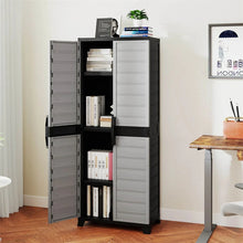 Load image into Gallery viewer, 68" Lockable Plastic Storage Cabinet with 3 Adjustable Shelves, Vertical Shelving Unit Utility Garage Organizer for Basement, Laundry Room &amp; Mudroom