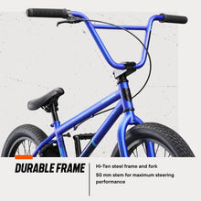 Load image into Gallery viewer, Mongoose Legion L20 Freestyle BMX Bike, 20 - in Wheel, Ages 8 and up, Blue