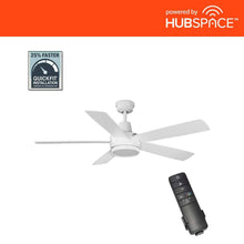 Load image into Gallery viewer, Hampton Bay 52130 Fanelee 54 in. White Color Changing LED Matte White Smart Ceiling Fan with Light Kit and Remote Powered by Hubspace