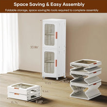 Load image into Gallery viewer, Slim Kitchen Pantry Storage Cabinet with Doors and Shelves, 3 - Tiers Plastic Narrow Storage Organizer Collapsible