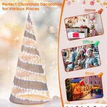 Load image into Gallery viewer, 5 FT Pre - lit Christmas Cone Tree, Artificial Spiral Conic Tree with 300 Warm White &amp; 250 Cold White LED Lights, Xmas Holiday Decor for Home Party