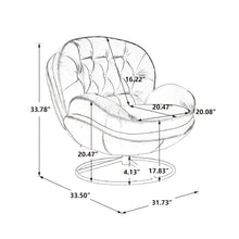Load image into Gallery viewer, Velvet Swivel Accent Chair with Ottoman, Modern Chaise Lounge Chair with Metal Frame and Footstool, Comfy Armchair Reading Chair