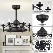 Load image into Gallery viewer, Maxax Candlestick Ceiling Fan with Light, 21" White Vintage Ceiling Fan with Remote Control, 6 Speeds Reversible Timing Ceiling Fan