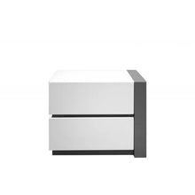 Load image into Gallery viewer, 3 Piece Modern Bedroom Furniture Set, California King Platform Bed with 2x Nightstand, White Lacquer Finish