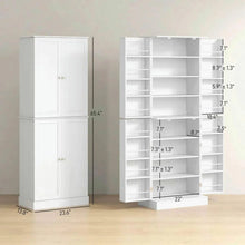 Load image into Gallery viewer, Spaco 17-Tier Kitchen Small Pantry Cabinet with 2 Doors and 6 Adjustable Shelves, Cabinet Pantry, Freestanding 5-Tier Shelving Pantries