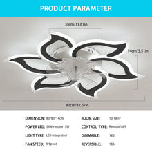 Load image into Gallery viewer, Garwarm Dimmable Ceiling Fan with Light and Remote Control, 27" Small Flush Mounted Ceiling Fan