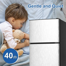 Load image into Gallery viewer, 3.5 Cu.ft Mini Fridge Freezer, 2 Door Small Refrigerator, 7 Level Adjustable Thermostat Freezer Fridge for Living Room, Kitchen and Apartment, Sivelr
