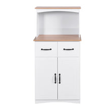 Load image into Gallery viewer, Kitchen Storage Cabinet Pantry Cabinet, White Storage Cupboard Pantry with 2 Doors, 2 Drawers &amp; Microwave Shelf, Freestanding Kitchen Storage Buffet