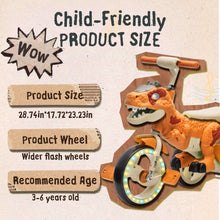 Load image into Gallery viewer, Xuanlur Kids Ride on Dinosaur Tricycle, Toddlers Kid Trike with Wide Flash Wheels, Anti - Slip Pedals, Rear Basket, Music &amp; LED Lights, Toddler Bike