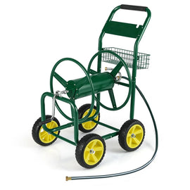 Heavy Duty Metal Garden Hose Reel Cart Holds 300FT of 5/8