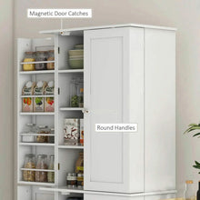 Load image into Gallery viewer, Spaco 17-Tier Kitchen Small Pantry Cabinet with 2 Doors and 6 Adjustable Shelves, Cabinet Pantry, Freestanding 5-Tier Shelving Pantries