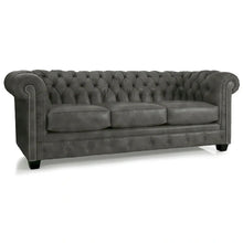 Load image into Gallery viewer, Hancock Tufted Top Grain Italian Leather Chesterfield Sofa - Dimensions: 31" H x 86" W x 40" D