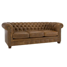 Load image into Gallery viewer, Hancock Tufted Top Grain Italian Leather Chesterfield Sofa - Dimensions: 31" H x 86" W x 40" D