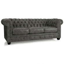 Load image into Gallery viewer, Hancock Tufted Top Grain Italian Leather Chesterfield Sofa - Dimensions: 31" H x 86" W x 40" D